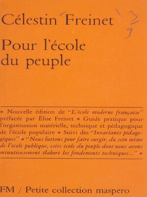 cover image of Pour l'école du peuple